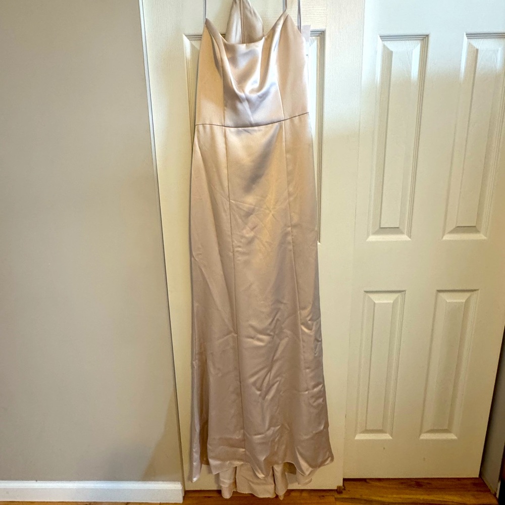 Amsale bridesmaid champagne dress (never worn) Size 4